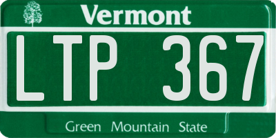 VT license plate LTP367