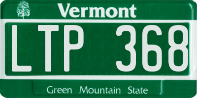 VT license plate LTP368