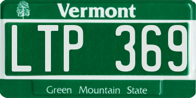 VT license plate LTP369