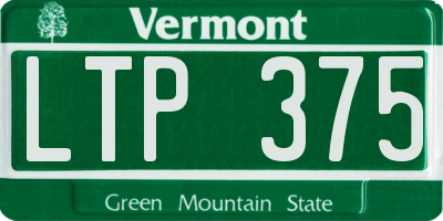 VT license plate LTP375