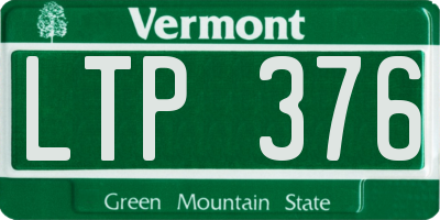 VT license plate LTP376