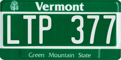 VT license plate LTP377