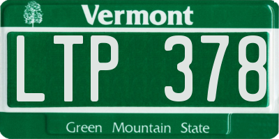 VT license plate LTP378