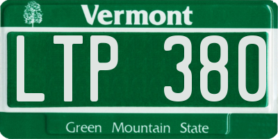 VT license plate LTP380