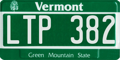 VT license plate LTP382