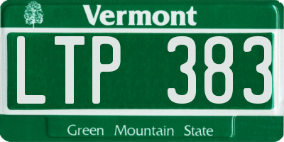 VT license plate LTP383