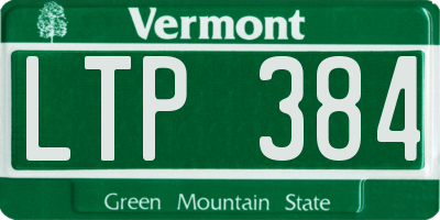 VT license plate LTP384