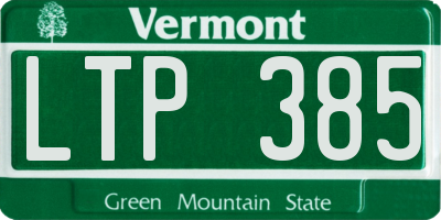 VT license plate LTP385