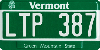 VT license plate LTP387