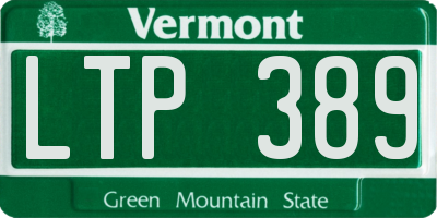 VT license plate LTP389