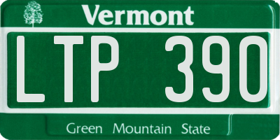 VT license plate LTP390