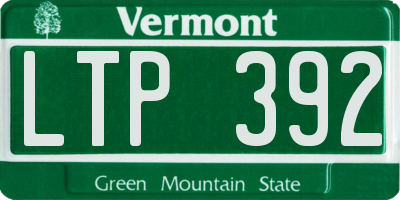 VT license plate LTP392