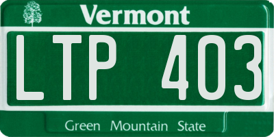 VT license plate LTP403
