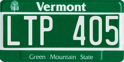 VT license plate LTP405