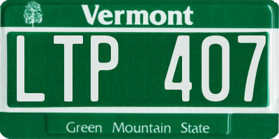 VT license plate LTP407