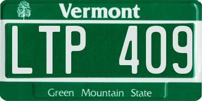 VT license plate LTP409