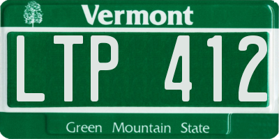VT license plate LTP412