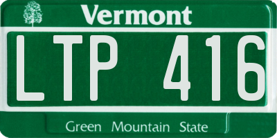 VT license plate LTP416