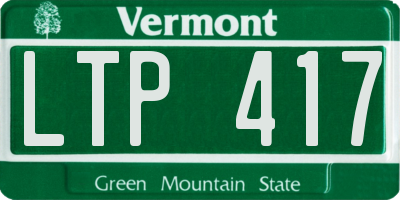 VT license plate LTP417