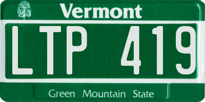 VT license plate LTP419