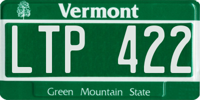 VT license plate LTP422