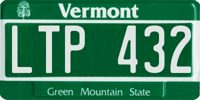 VT license plate LTP432