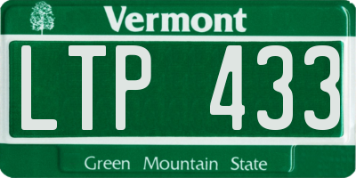VT license plate LTP433