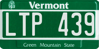VT license plate LTP439