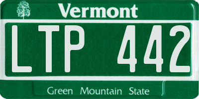 VT license plate LTP442
