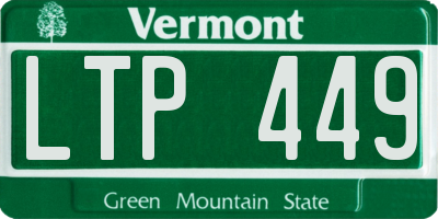 VT license plate LTP449