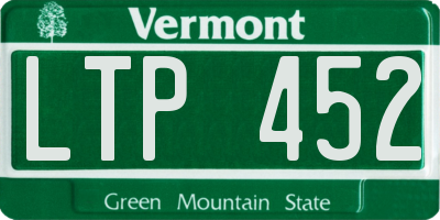 VT license plate LTP452