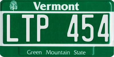 VT license plate LTP454