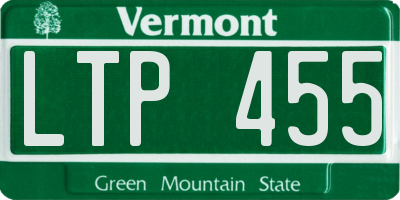 VT license plate LTP455