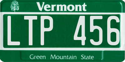 VT license plate LTP456