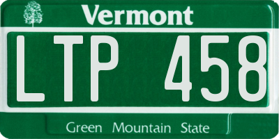 VT license plate LTP458