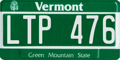 VT license plate LTP476