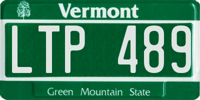 VT license plate LTP489