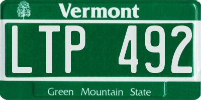 VT license plate LTP492