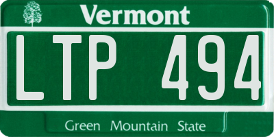 VT license plate LTP494