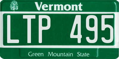 VT license plate LTP495