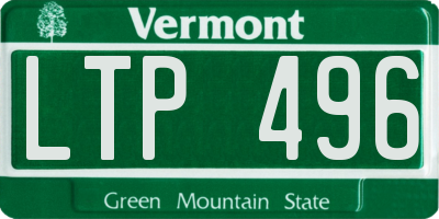 VT license plate LTP496
