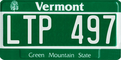 VT license plate LTP497