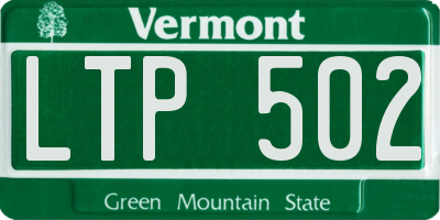 VT license plate LTP502