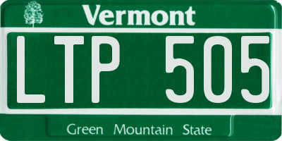 VT license plate LTP505