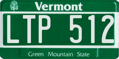 VT license plate LTP512