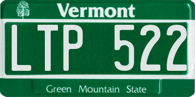 VT license plate LTP522