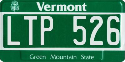 VT license plate LTP526