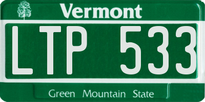 VT license plate LTP533