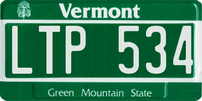 VT license plate LTP534