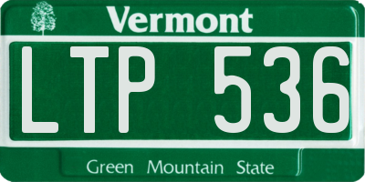 VT license plate LTP536